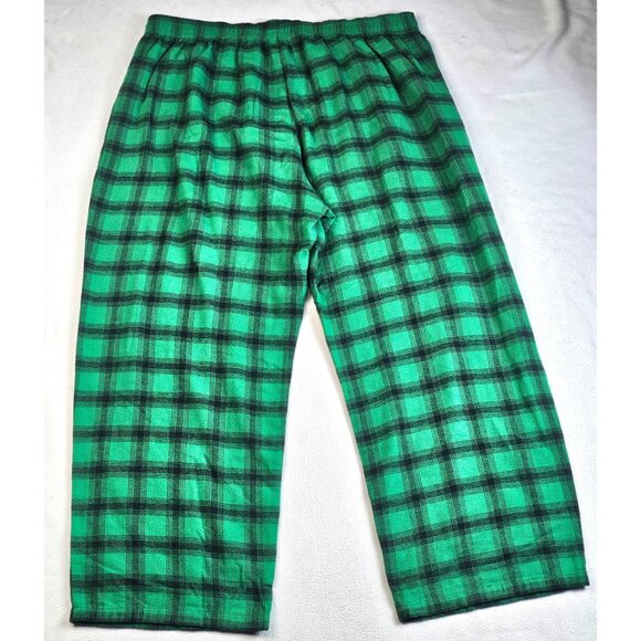 Vtg L.L. Bean Mens Plaid Flannel Pajama Set XL Green Check Cotton Sleepwear - Picture 12 of 12